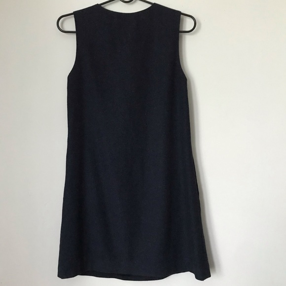 Alice & Olivia Wool Blend Navy Mini Shift Dress - Picture 3 of 4